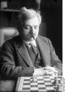 Emanuel Lasker playing Chess.